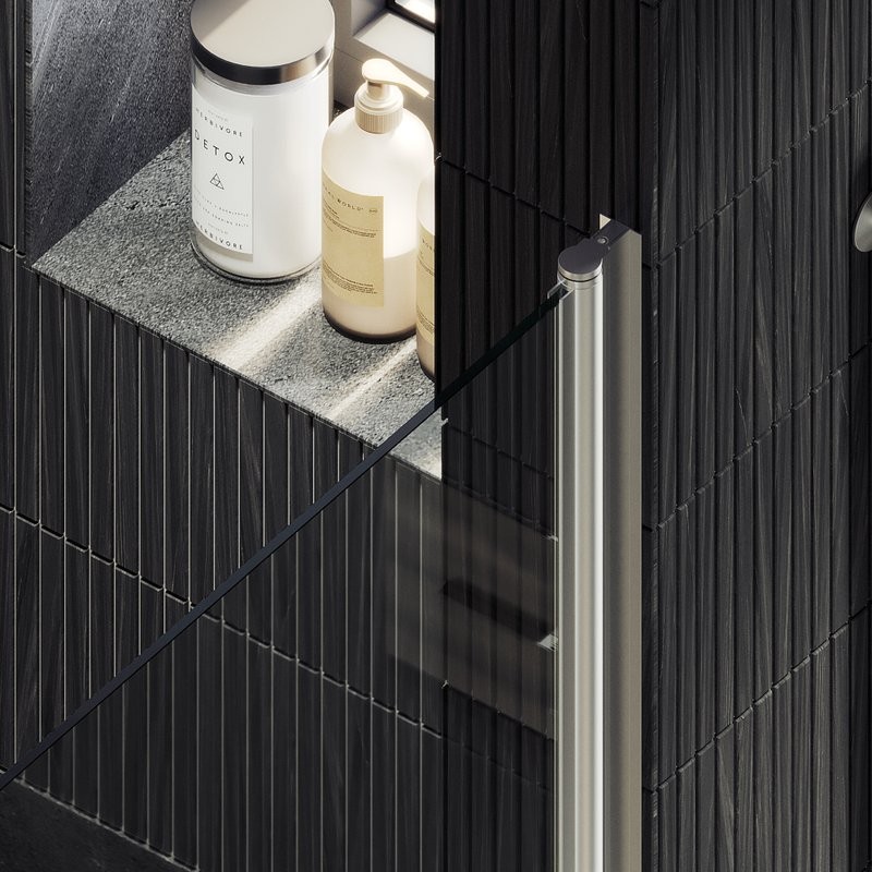 Душевая дверь в нишу Maybahglass MGD-803-5 80 см, профиль хром матовый, стекло прозрачное