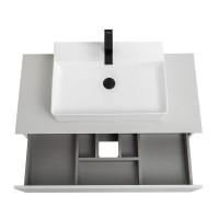 Мебель для ванной комнаты Cezares Slider 100 подвесная, 1 ящик, со столешницей, bianco opaco