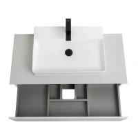 Мебель для ванной комнаты Cezares Slider 100 подвесная, 1 ящик, со столешницей, bianco opaco