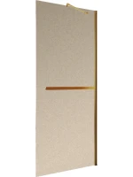 Душевая перегородка Maybahglass MGD-734-3ш 89 см, профиль золото, стекло бронза матовое