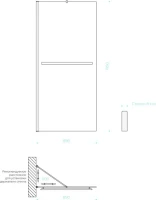 Душевая перегородка Maybahglass MGD-734-3ш 89 см, профиль золото, стекло бронза матовое