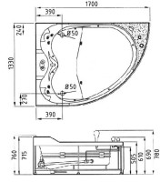 Акриловая ванна Gemy G9086 B L