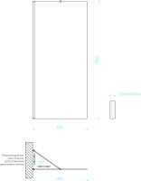 Душевая перегородка Maybahglass MGD-703-3ш 69 см, профиль золото, стекло бронза матовое