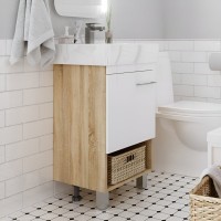 Тумба с раковиной 1MarKa Tera 60Н напольная, дуб сонома