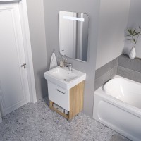 Тумба с раковиной 1MarKa Tera 60Н напольная, дуб сонома
