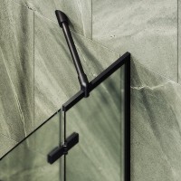 Шторка на ванну Maybahglass MGV-661-6 69 см, профиль черный, стекло сатин