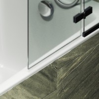 Шторка на ванну Maybahglass MGV-661-6 69 см, профиль черный, стекло сатин