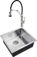 Комплект Мойка Zorg Inox R 4844 + Смеситель Domaci Равенна DCB 7012 сатин, с гибким изливом