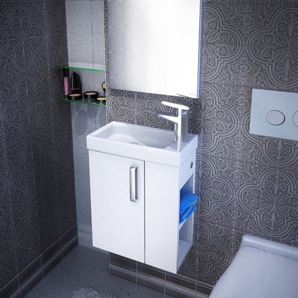 Тумба с раковиной IDDIS Torr 40 R, подвесная, белая