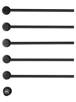 Полотенцесушитель электрический Wonzon & Woghand Hamburg WW-AL315-MB 65x45 см, скрытое подключение слева, матовый черный, лесенка