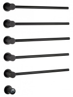 Полотенцесушитель электрический Wonzon & Woghand Hamburg WW-AL315-MB 65x45 см, скрытое подключение слева, матовый черный, лесенка