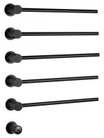 Полотенцесушитель электрический Wonzon & Woghand Hamburg WW-AL315-MB 65x45 см, скрытое подключение слева, матовый черный, лесенка