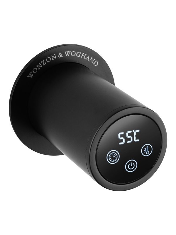 Полотенцесушитель электрический Wonzon & Woghand Hamburg WW-AL315-MB 65x45 см, скрытое подключение слева, матовый черный, лесенка