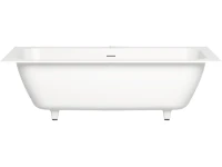 Ванна из искусственного камня Salini Orlanda Axis Kit S-Sense 180x80 см, встраиваемая, матовая белая, на ножках, со сливом-переливом