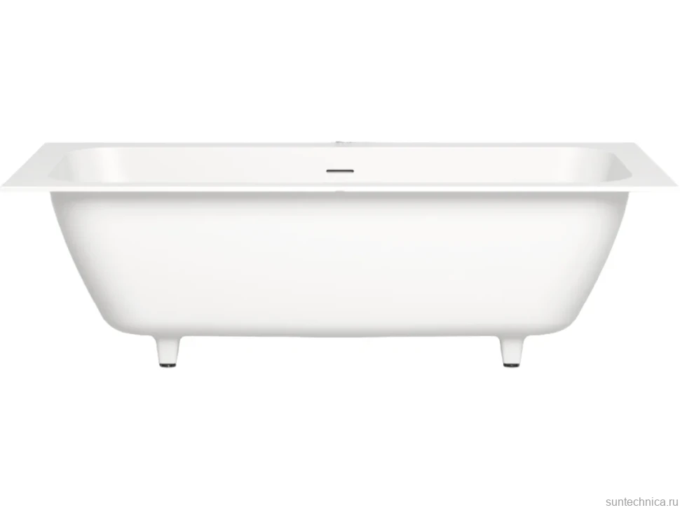 Ванна из искусственного камня Salini Orlanda Axis Kit S-Sense 180x80 см, встраиваемая, матовая белая, на ножках, со сливом-переливом