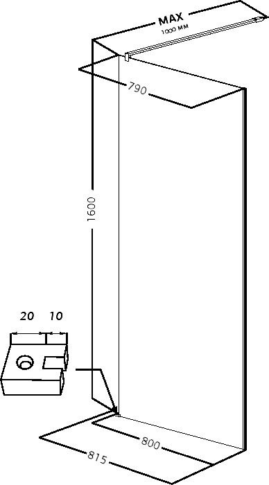 Шторка на ванну Allen Brau Infinity 3 3.21066.60.T 80 см, профиль медь браш, стекло тонированное