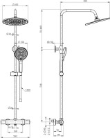 Душевая стойка Wonzon & Woghand WW-B3013-T1-BG брашированное золото