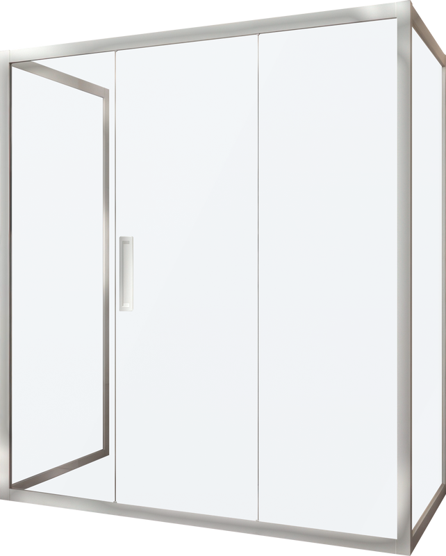Душевой уголок Kubele DE019 R3U-MAT-CH 140х100 см, профиль хром