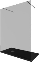 Душевая перегородка Allen Brau Infinity 2 3.21056.BA.T 160 см, профиль серебро браш, стекло тонированное