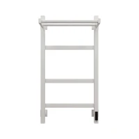 Полотенцесушитель электрический Grota Tela 430х800 RAL9016 EL 80x45 см, подключение справа, слева, скрытое подключение справа, матовый белый, лесенка, из стали, с полкой