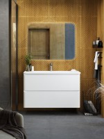 Тумба под раковину без столешницы Art&Max Sanremo 100 подвесная, 2 ящика, белая глянцевая