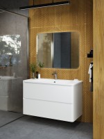 Тумба под раковину без столешницы Art&Max Sanremo 100 подвесная, 2 ящика, белая глянцевая