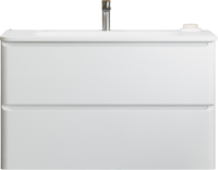 Тумба под раковину без столешницы Art&Max Sanremo 100 подвесная, 2 ящика, белая глянцевая