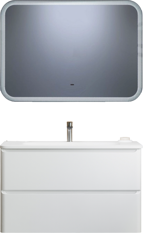 Тумба под раковину без столешницы Art&Max Sanremo 100 подвесная, 2 ящика, белая глянцевая