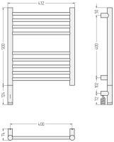 Полотенцесушитель электрический Сунержа Богема 3.1 020-6004-5040 60x45 см, подключение слева, шампань, лесенка