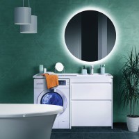 Тумба с раковиной Belux Прометей R 133 напольная, белая глянцевая