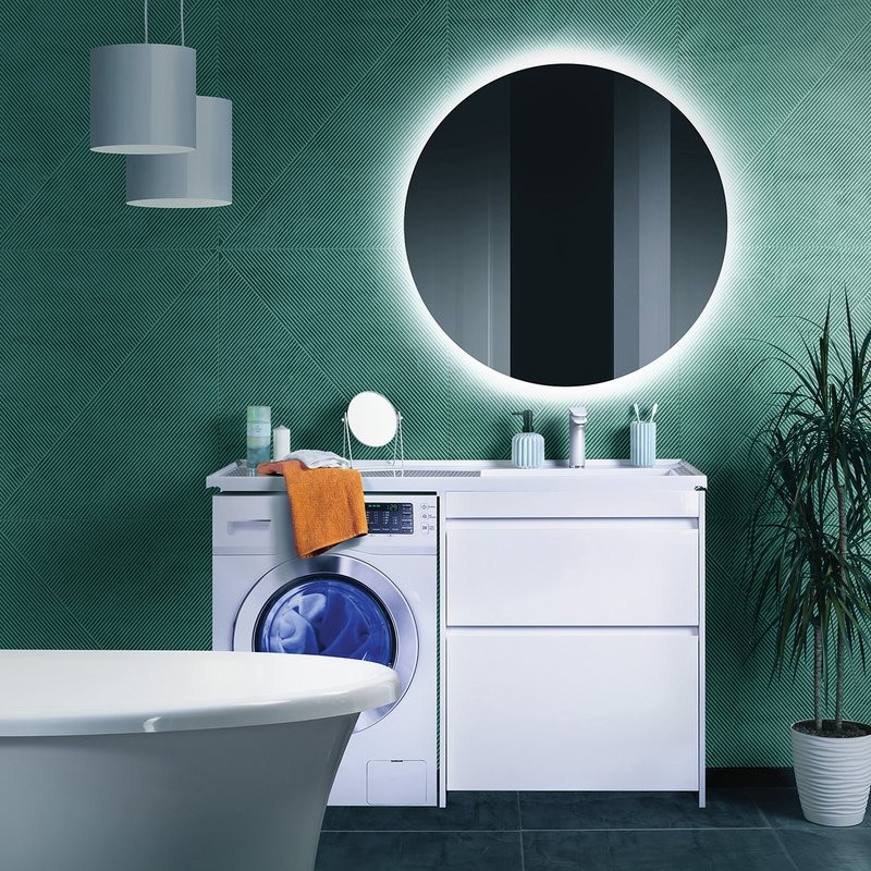 Тумба с раковиной Belux Прометей R 133 напольная, белая глянцевая