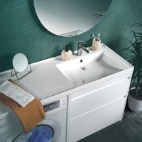 Тумба с раковиной Belux Прометей R 133 напольная, белая глянцевая