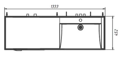 Тумба с раковиной Belux Прометей R 133 напольная, белая глянцевая