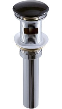 Донный клапан для раковины SantiLine SL-111 с переливом, матовый черный