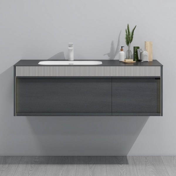 Тумба с раковиной Black&White Universe 120 подвесная, p16 antique gray