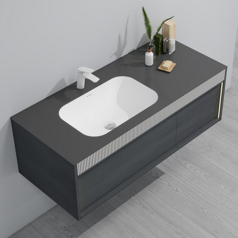 Тумба с раковиной Black&White Universe 120 подвесная, p16 antique gray