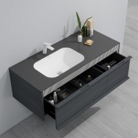 Тумба с раковиной Black&White Universe 120 подвесная, p16 antique gray