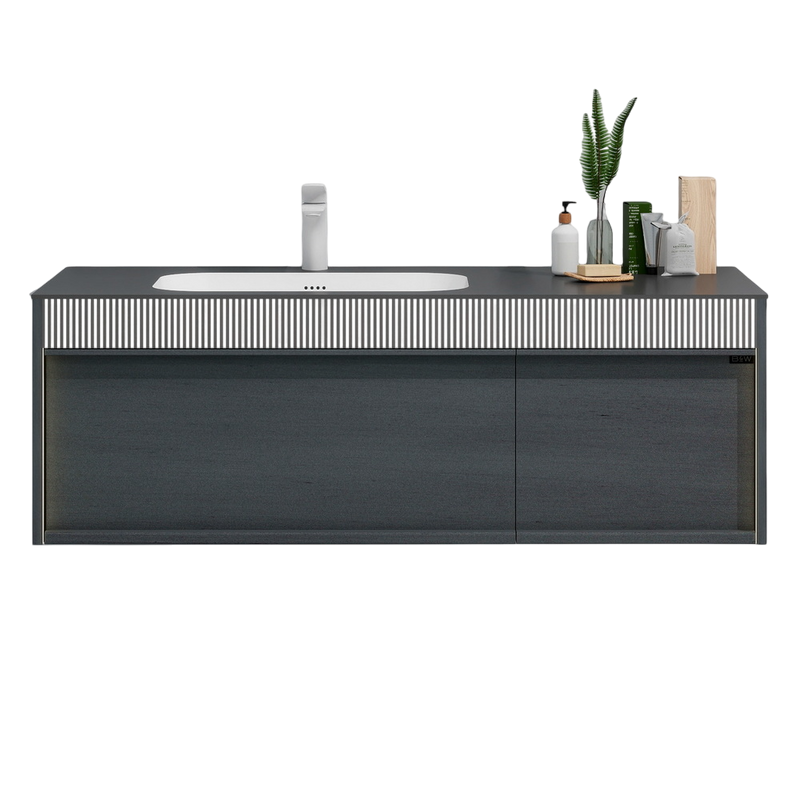 Тумба с раковиной Black&White Universe 120 подвесная, p16 antique gray