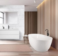 Акриловая ванна BelBagno BB413 170x80 см, отдельностоящая, белая, овальная, со сливом-переливом, с донным клапаном