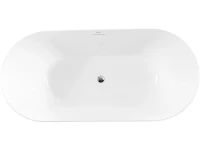 Акриловая ванна BelBagno BB413 170x80 см, отдельностоящая, белая, овальная, со сливом-переливом, с донным клапаном