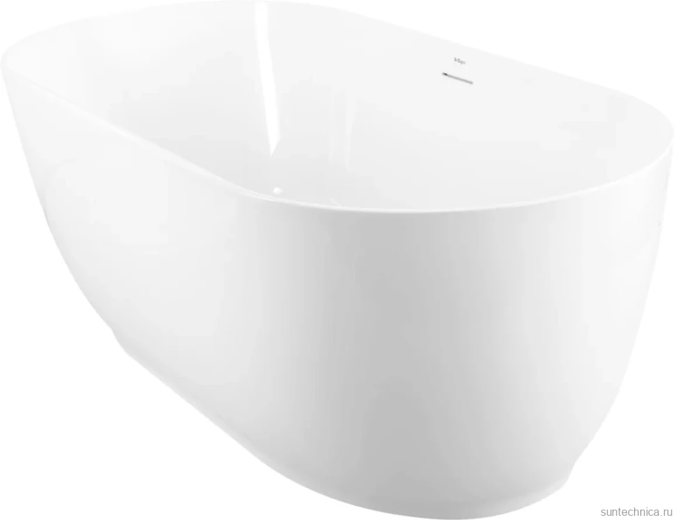 Акриловая ванна BelBagno BB413 170x80 см, отдельностоящая, белая, овальная, со сливом-переливом, с донным клапаном