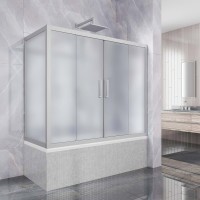 Шторка на ванну Kubele DE019 PR4-MAT-MT 170х80 см, профиль матовый хром