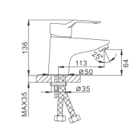 Смеситель для раковины Frap H63 F1063 хром Смеситель для раковины Frap H63 F1063 хром