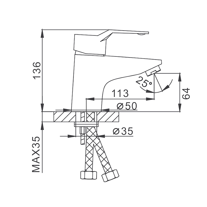 Смеситель для раковины Frap H63 F1063 хром