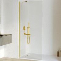Душевая перегородка RGW Walk In WA-102Gb 120x195 см, профиль золото brush, стекло прозрачное