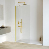 Душевая перегородка RGW Walk In WA-102Gb 120x195 см, профиль золото brush, стекло прозрачное