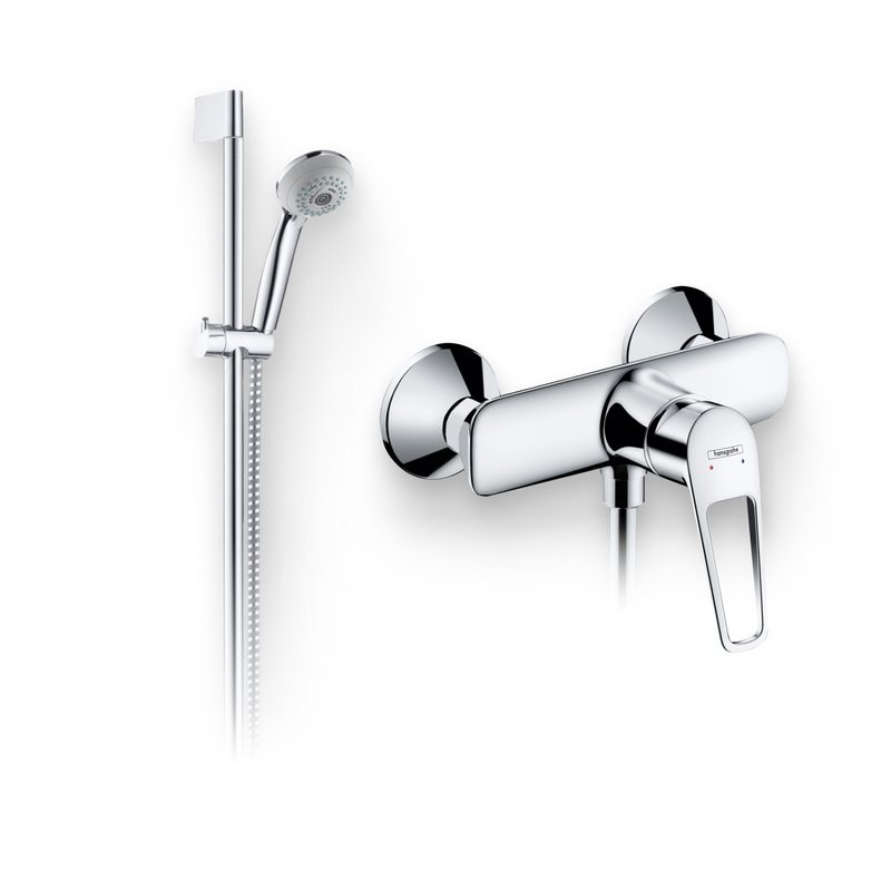 Душевой комплект Смеситель для душа Hansgrohe Novus Loop 71360000 + Гарнитур Crometta 85 Multi 27766000 Unica Crometta