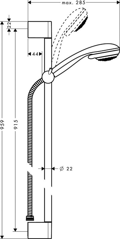 Душевой комплект Смеситель для душа Hansgrohe Novus Loop 71360000 + Гарнитур Crometta 85 Multi 27766000 Unica Crometta