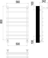 Полотенцесушитель водяной Terminus Ватра П8 500*800 с полкой