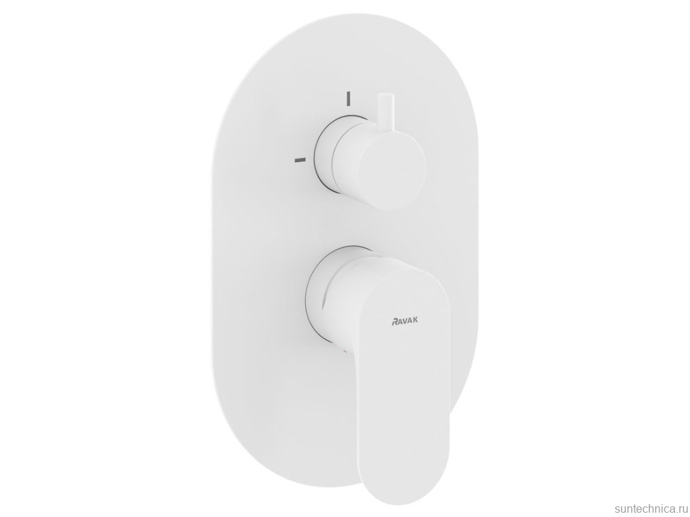 Встраиваемый смеситель для душа и ванны Ravak Eleganta EL 065.10WV.O2 белый вельвет